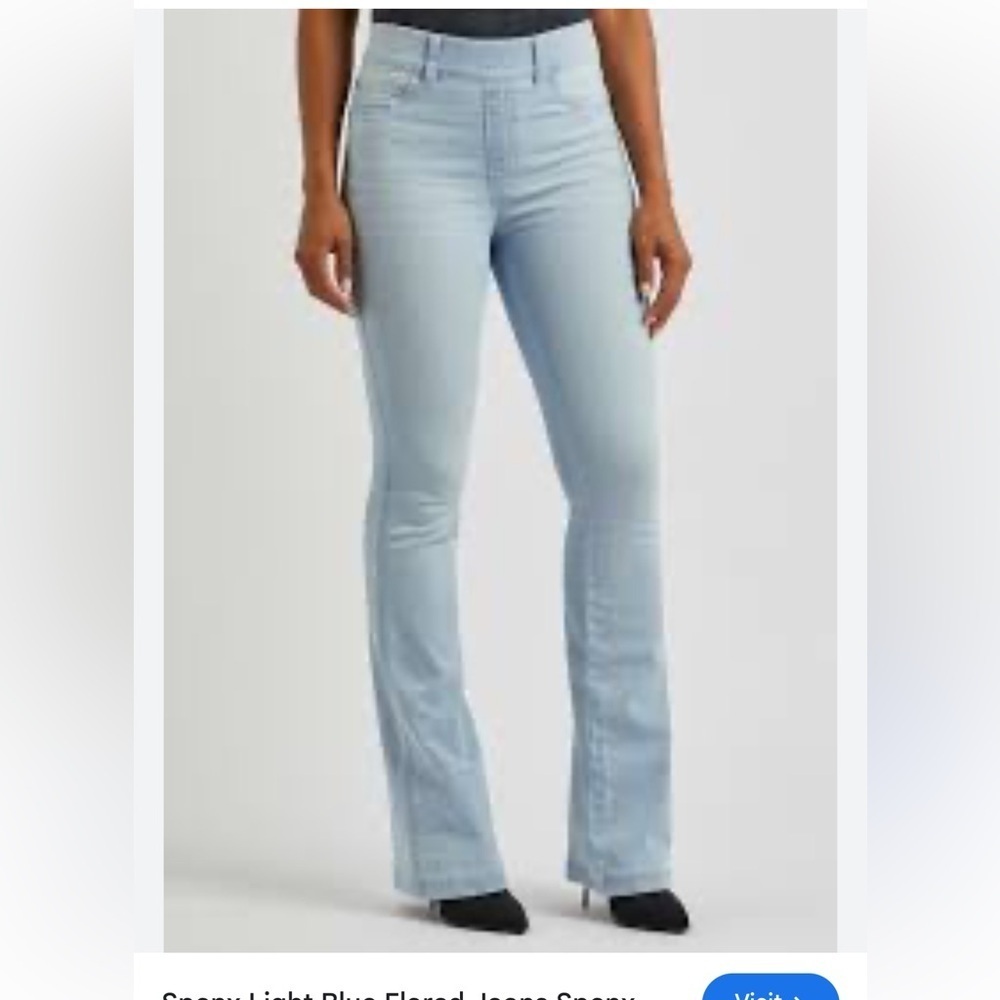 NWOT Spanx Flare Leg Jeans Retro Light Wash size xs